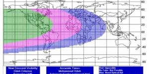 طريقة تحديد موعد ظهور هلال رمضان 2025 وفق الحسابات الفلكية (خرائط) - أرض المملكة