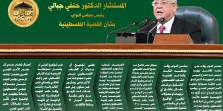 الفلسطينيون شعب له تاريخ عريق.. أبرز تصريحات المستشار الدكتور حنفي جبالي رئيس مجلس النواب - أرض المملكة