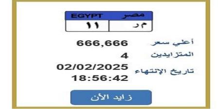 التزايد ينتهي بعد ساعات.. طرح لوحة سيارة مميزة برقم «م ر 11» - أرض المملكة