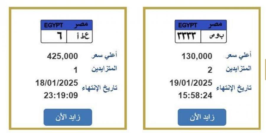 بتزايد 425 ألف.. المرور تطرح لوحة معدنية «ع. ط.أ ـ 6» - أرض المملكة