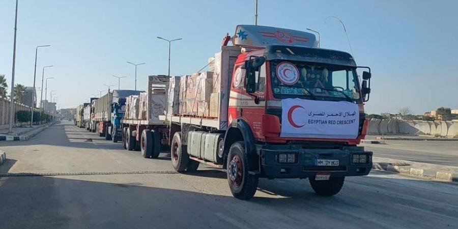 خير مصر لفلسطين لا يتوقف.. 1000 شاحنة مساعدات تابعة للهلال الأحمر تستعد للتحرك من العريش نحو غزة - أرض المملكة