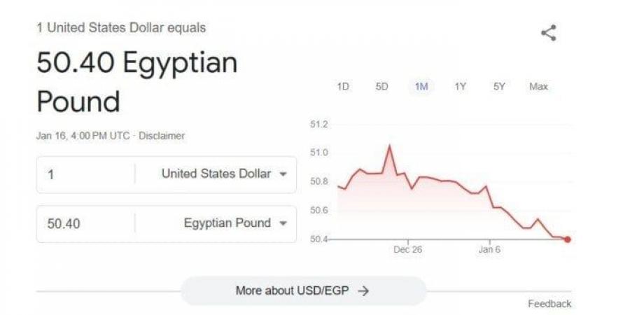 أسعار العملات العربية والأجنبية مقابل الجنيه المصري اليوم السبت 18-1-2025 - أرض المملكة