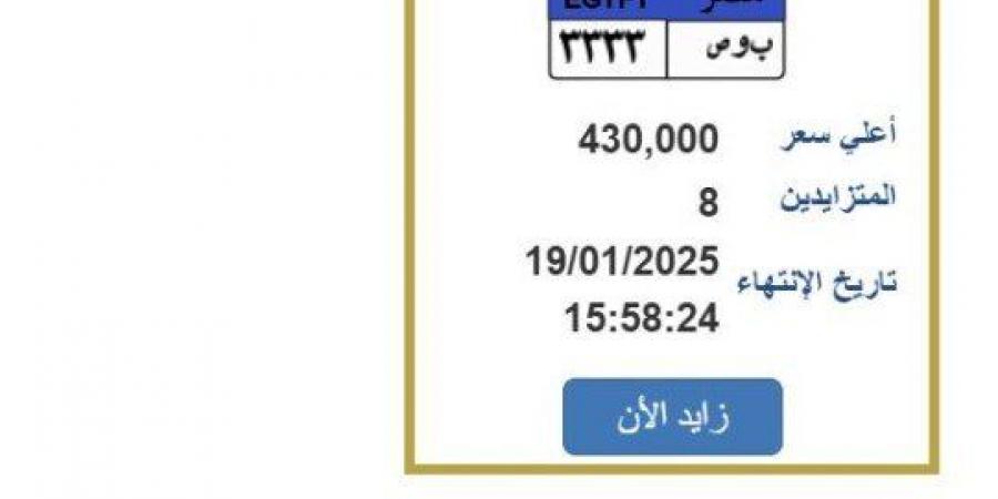 رقمها «ب و ص 3333».. التزايد على لوحة سيارة مميزة ينتهي بعد ساعات - أرض المملكة