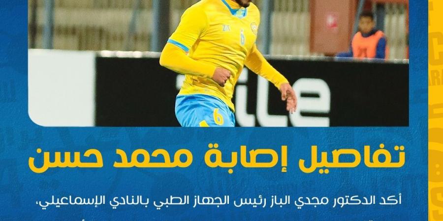 الإسماعيلي يكشف تفاصيل إصابة محمد حسن أمام الزمالك - أرض المملكة